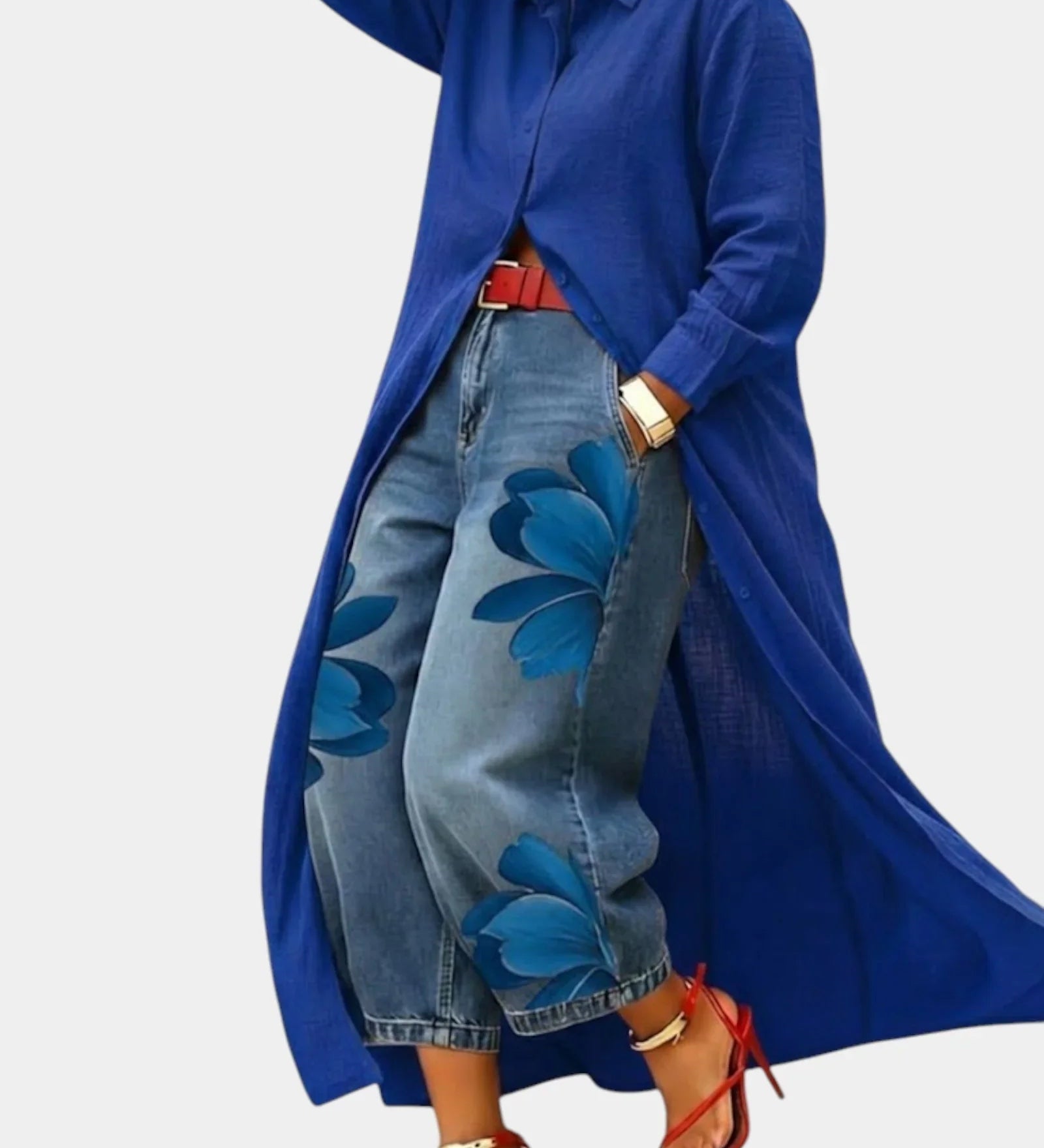 Céliane | Ensemble robe et pantalon en jean large