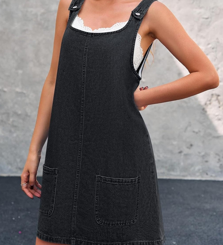 Irís - Robe à Bretelles en Denim Décontractée